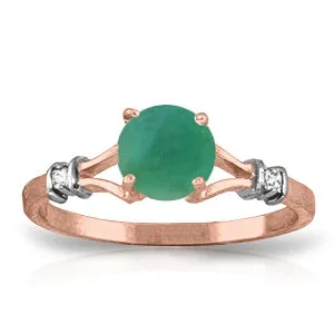 0.62 Carat 14K Solid Rose Gold Cathy Emerald Diamond Ring