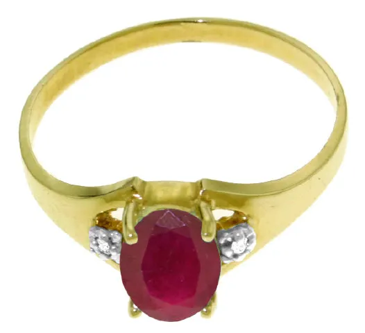 1.26 Carat 14K Solid White Gold Live In Joy Ruby Diamond Ring