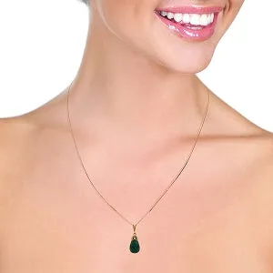 14.8 Carat 14K Solid Rose Gold Necklace Briolette Natural Emerald