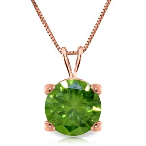 14K Solid Rose Gold Necklace w/ Natural 0.50 Carat Green Diamond