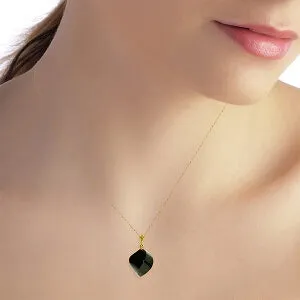 14K Yellow Gold Necklace With Twisted Briolette Black Spinel