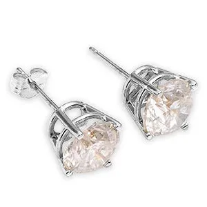 1.5 Carat 14K Solid White Gold Stud Earrings 1.50 Carat Natural Diamond