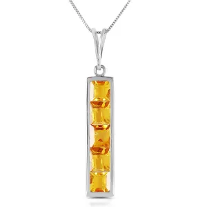 2.25 Carat 14K Solid White Gold Defiance Citrine Necklace