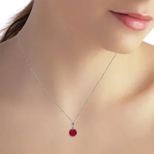 2.25 Carat 14K Solid White Gold Trimmings Of Love Ruby Necklace