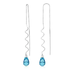 4.5 Carat 14K Solid White Gold Found Myself Blue Topaz Earrings