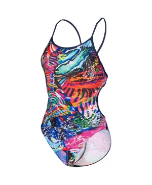 Arena Womens Lace Back Allover One Piece