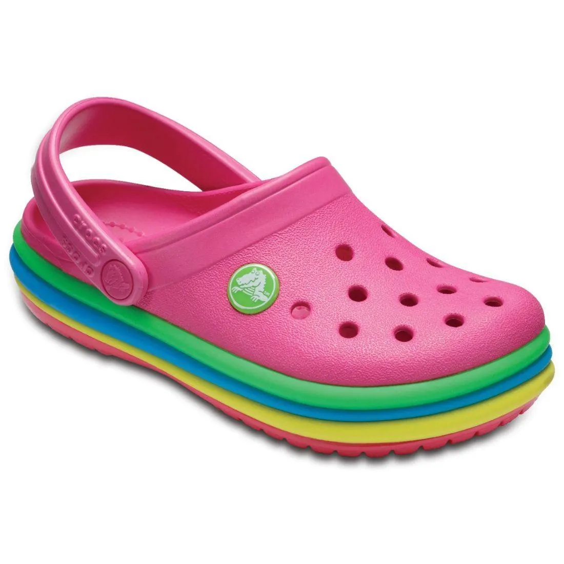 Authentic Crocs Crocband Rainbow Band Clog - Paradise Pink