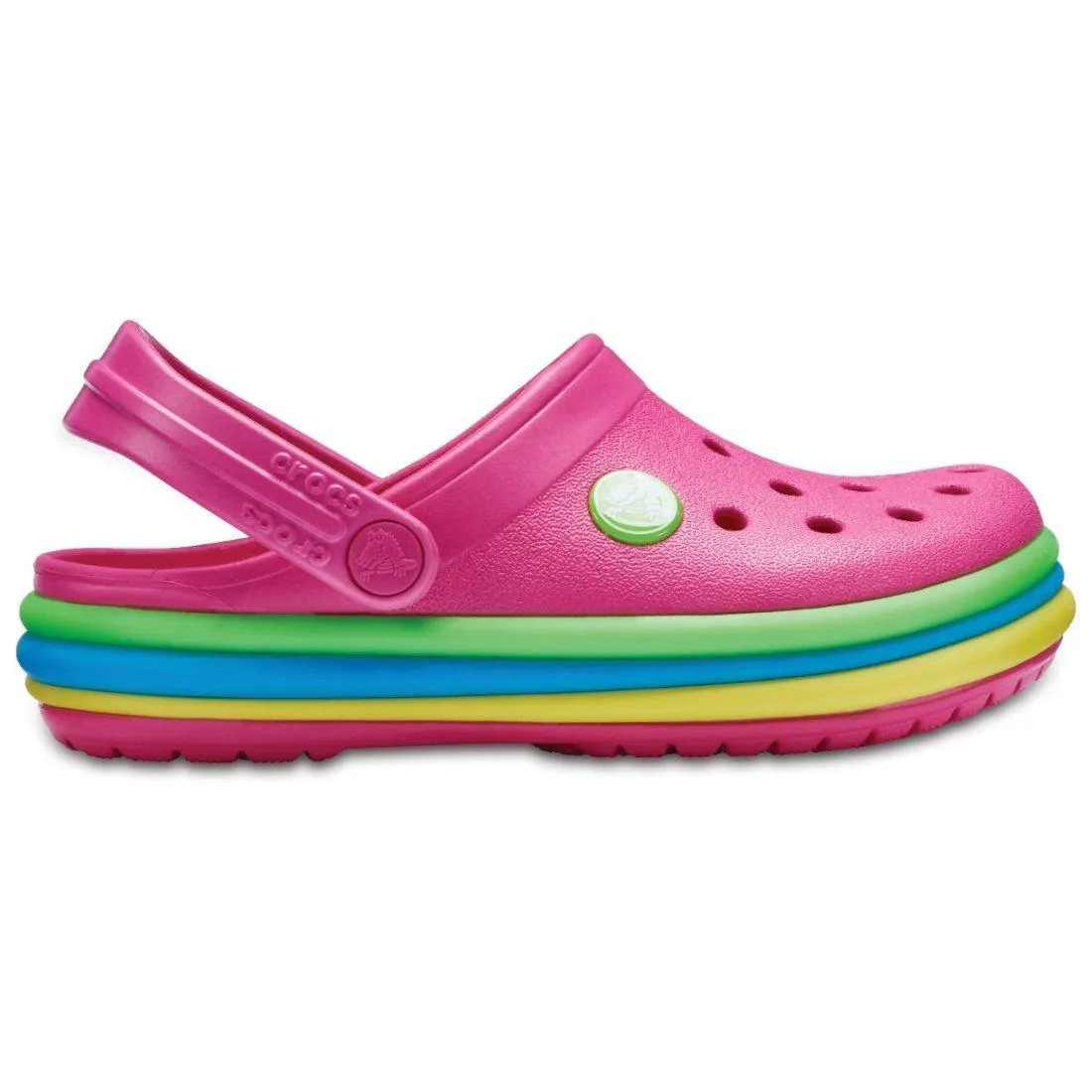 Authentic Crocs Crocband Rainbow Band Clog - Paradise Pink