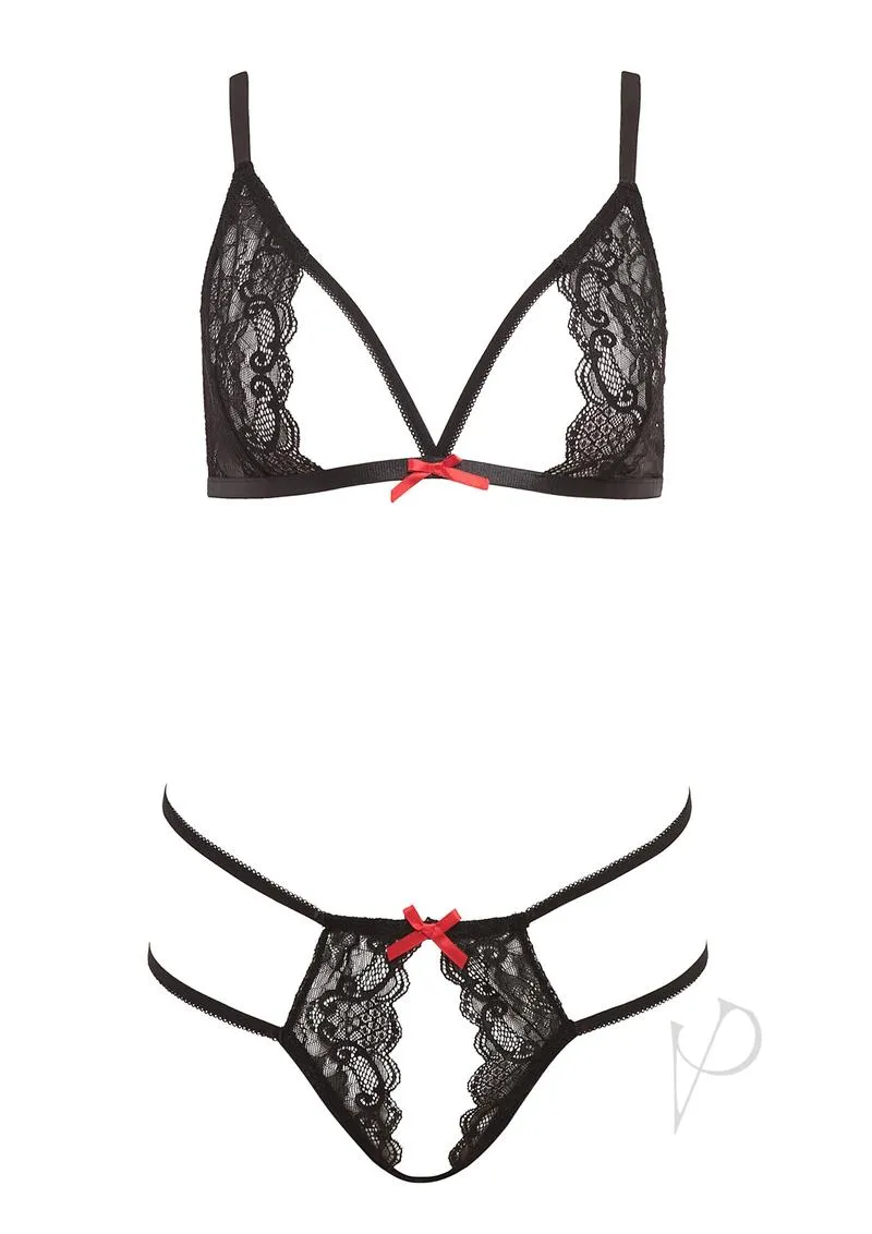 Barely B Tie Me Up Lingerie Set Black