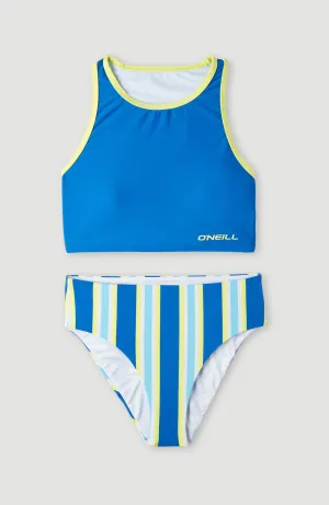 Brights Sporty Bikini | Blue Towel Stripe