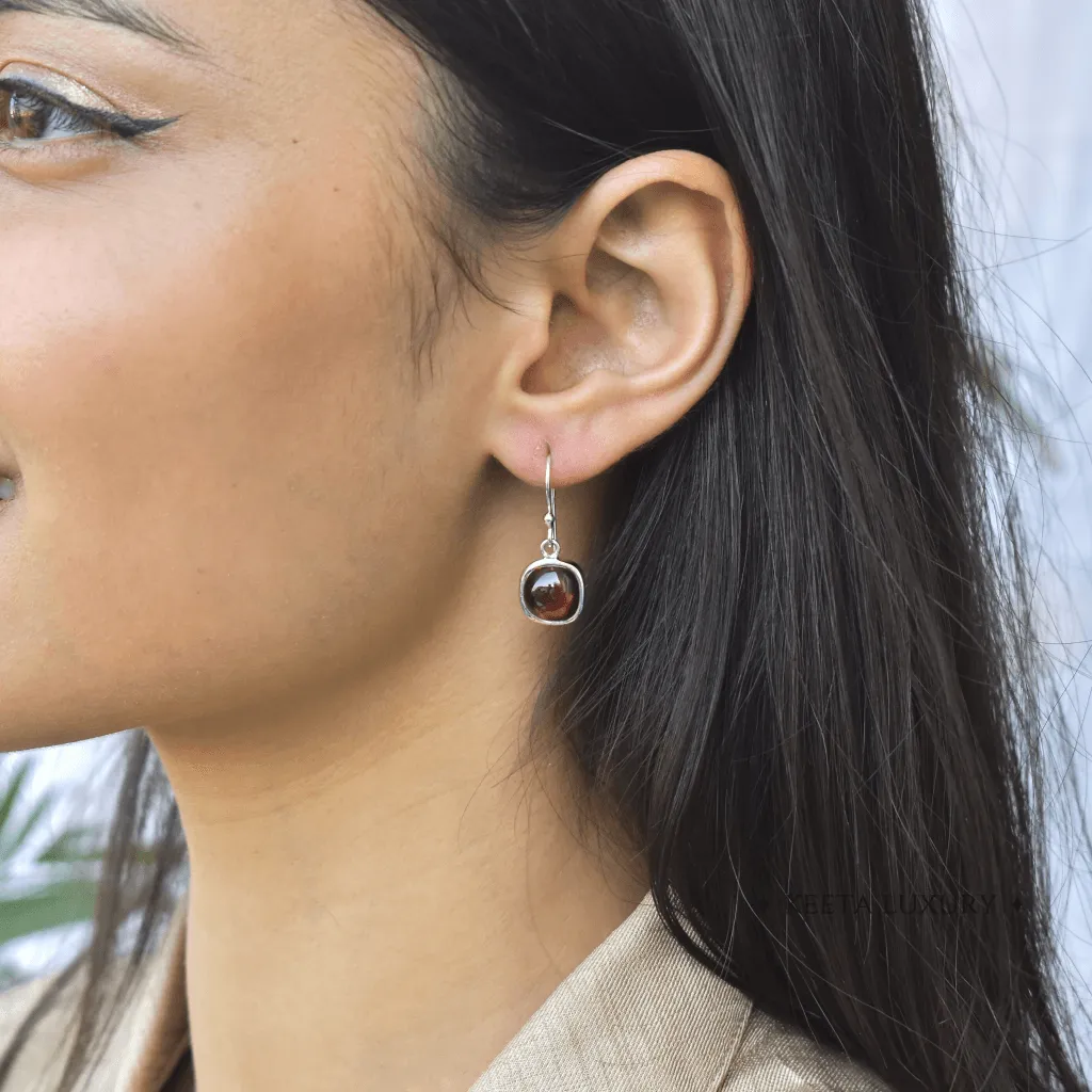 Cushion Conquer - Garnet Earrings