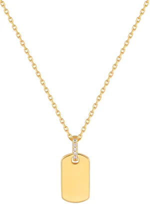 Glam Tag Pendant Necklace