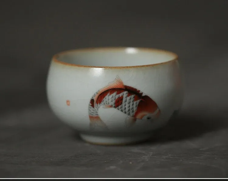 Gohobi A set of 2 Hand-painted Koi Fish Cups