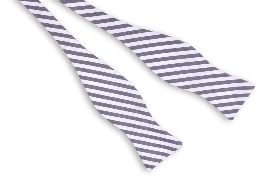 High Cotton True Navy Stripe Bow Tie