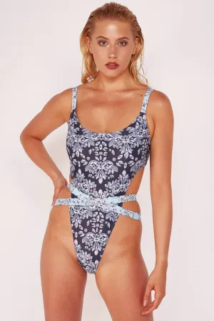 Jewel Baroque Print Swimsuit