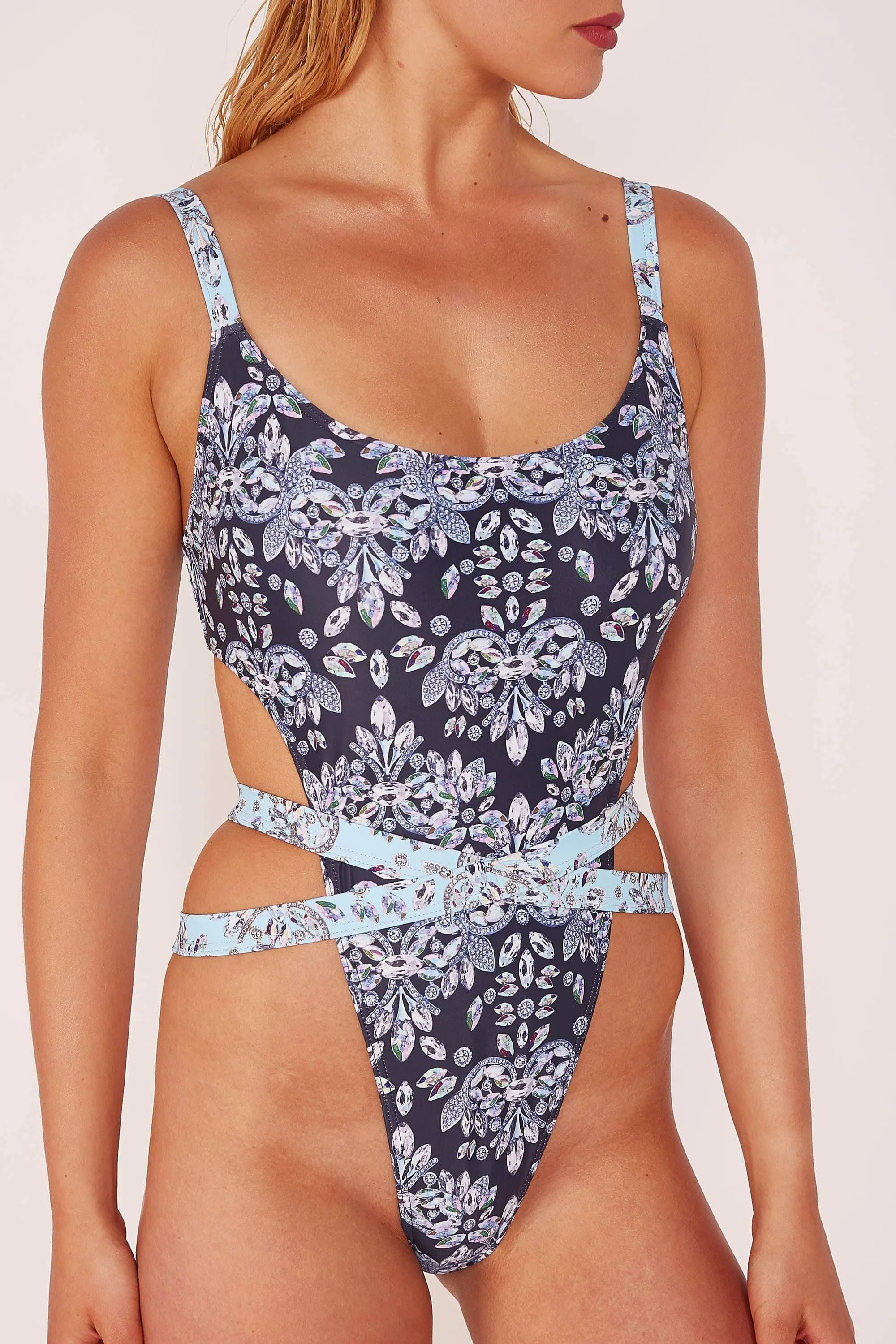 Jewel Baroque Print Swimsuit