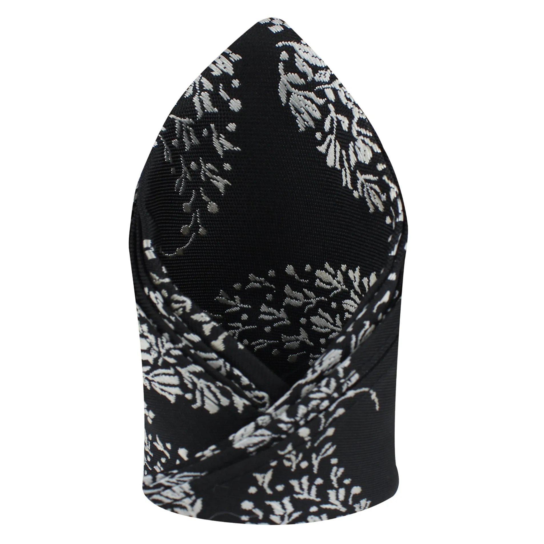 Kovove The Twining Paisley Black Pocket Square For Men