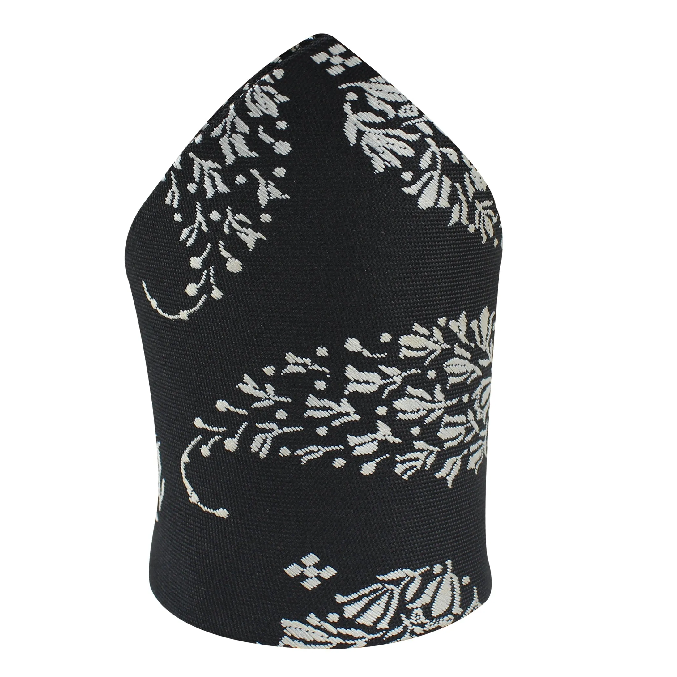 Kovove The Twining Paisley Black Pocket Square For Men