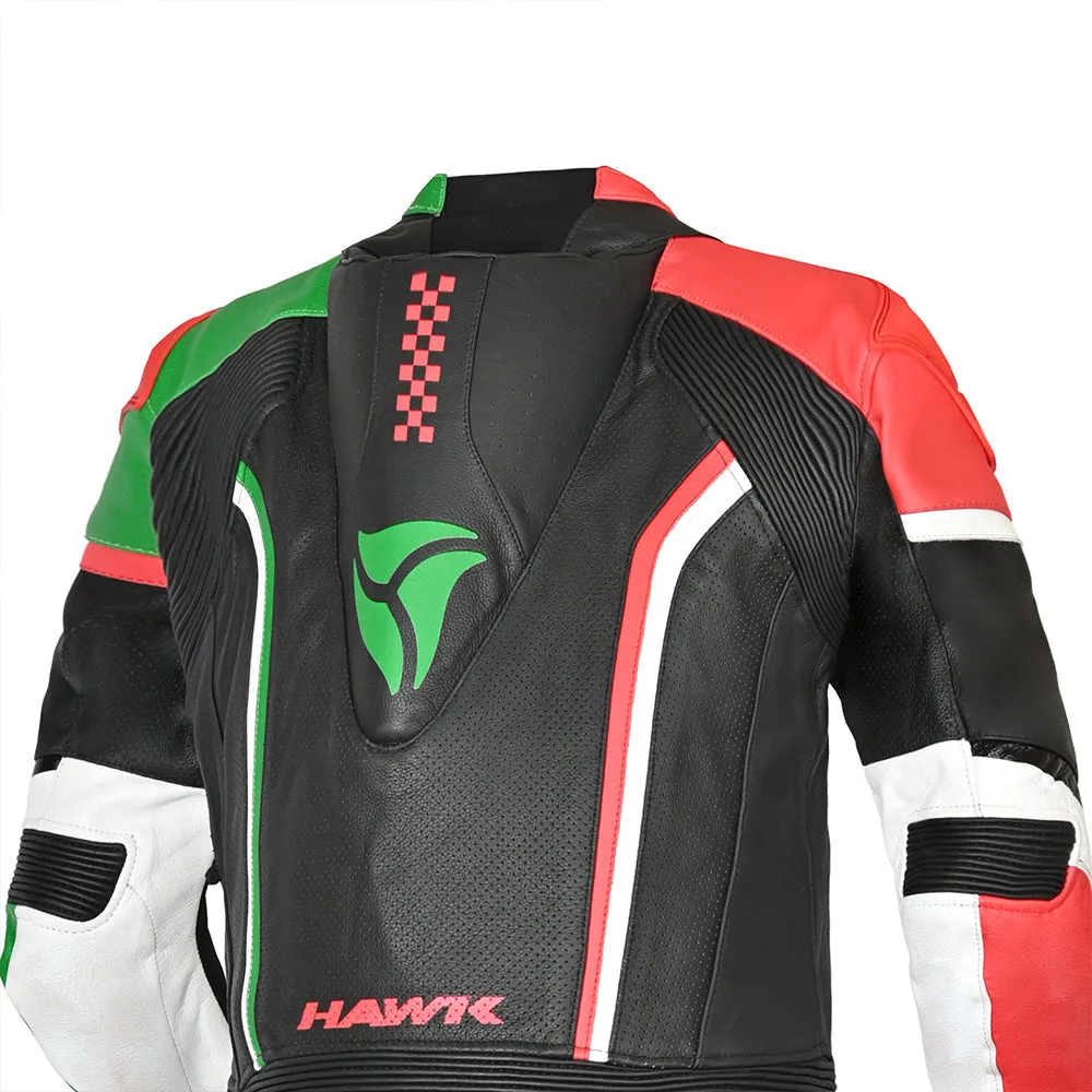 R Tech Hawk 1PC Motorcycle Racing Suit Green Black Red White