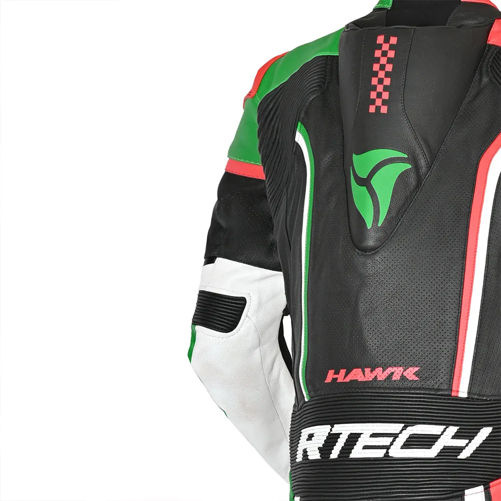 R Tech Hawk 1PC Motorcycle Racing Suit Green Black Red White