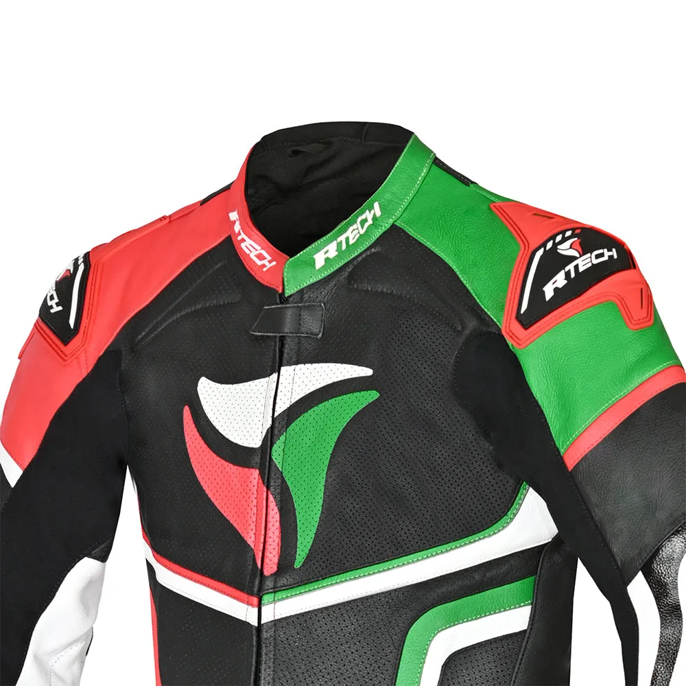 R Tech Hawk 1PC Motorcycle Racing Suit Green Black Red White