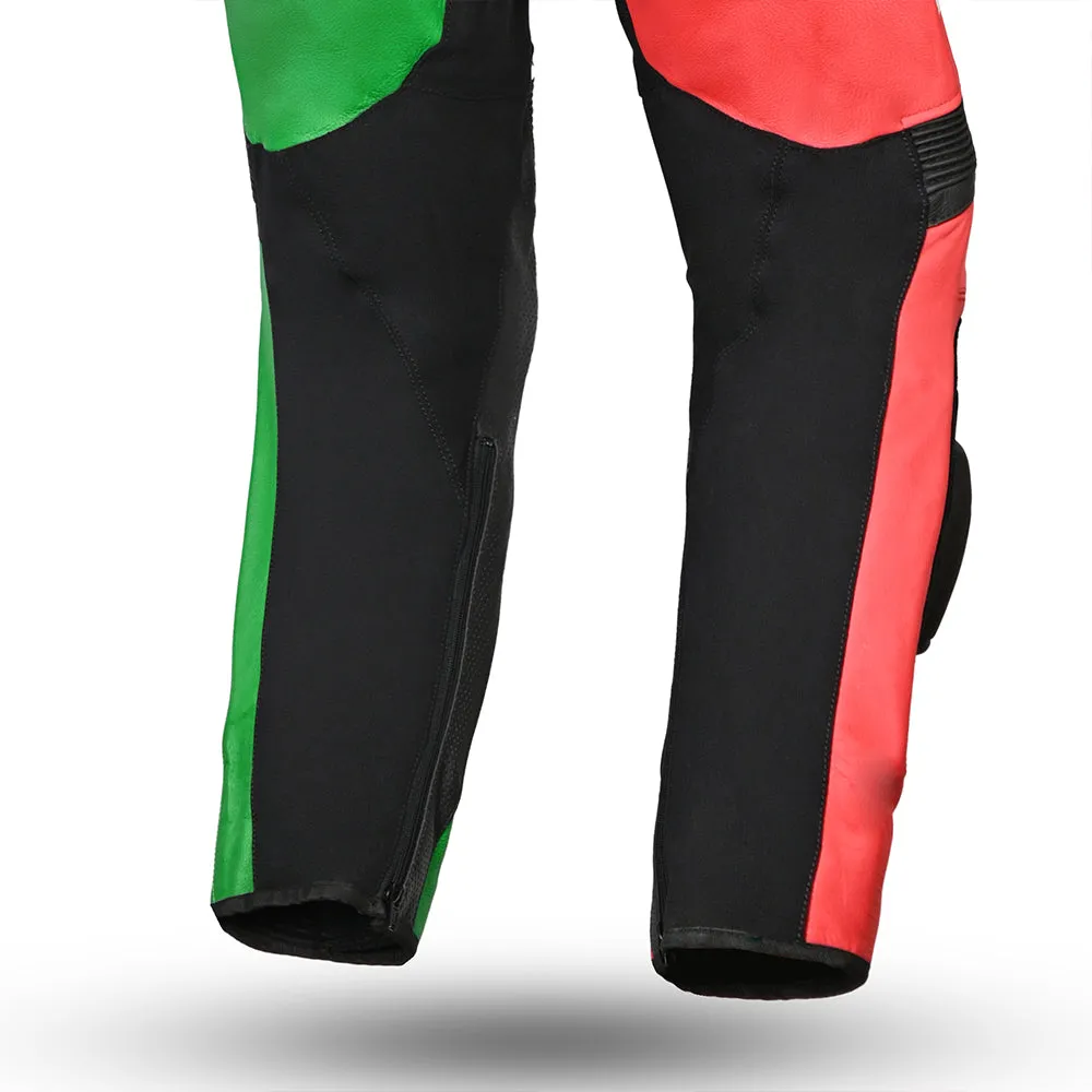 R Tech Hawk 1PC Motorcycle Racing Suit Green Black Red White