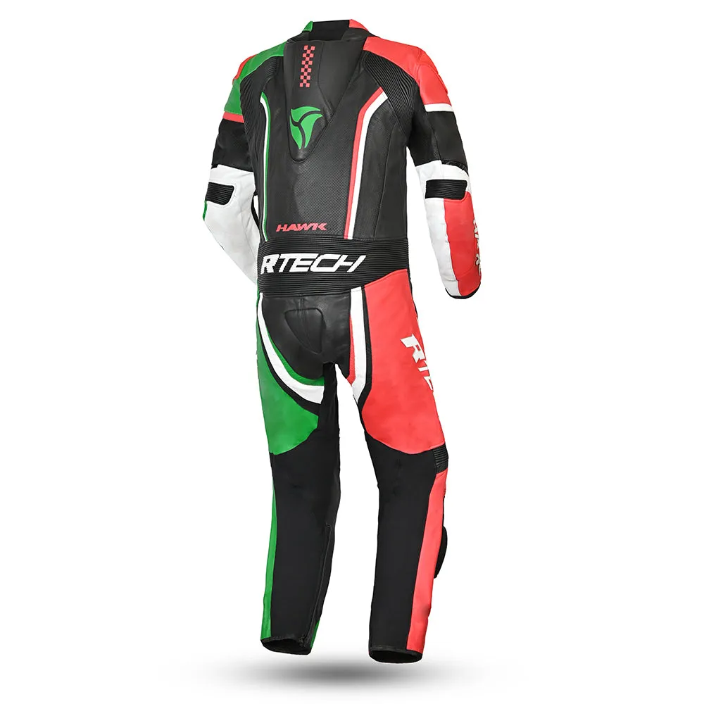 R Tech Hawk 1PC Motorcycle Racing Suit Green Black Red White