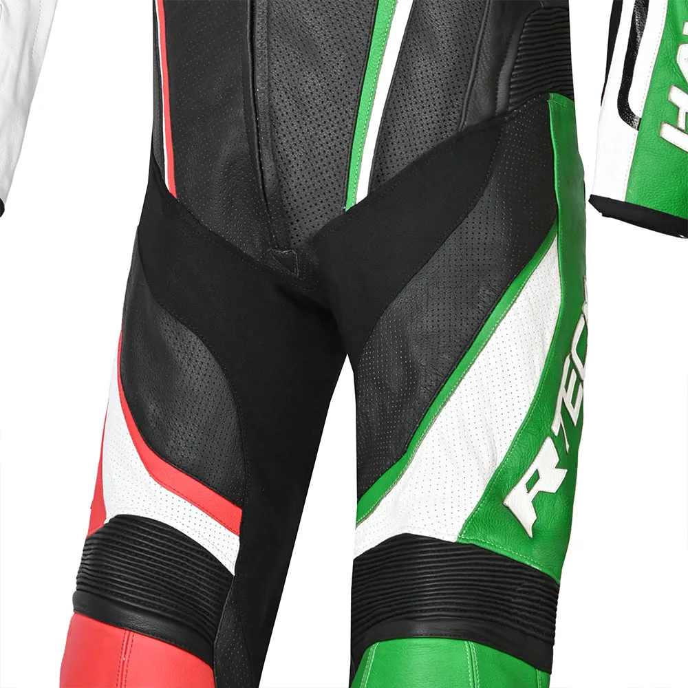 R Tech Hawk 1PC Motorcycle Racing Suit Green Black Red White