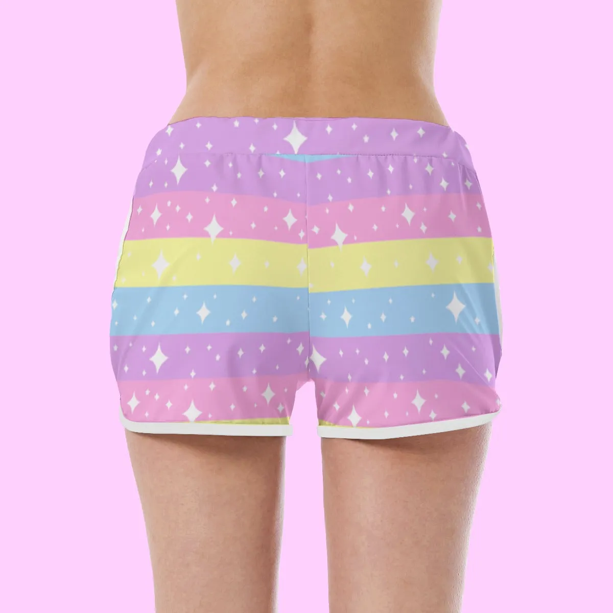 Rainbow Ribbon Women's Sporty Shorts