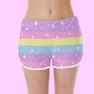 Rainbow Ribbon Women's Sporty Shorts