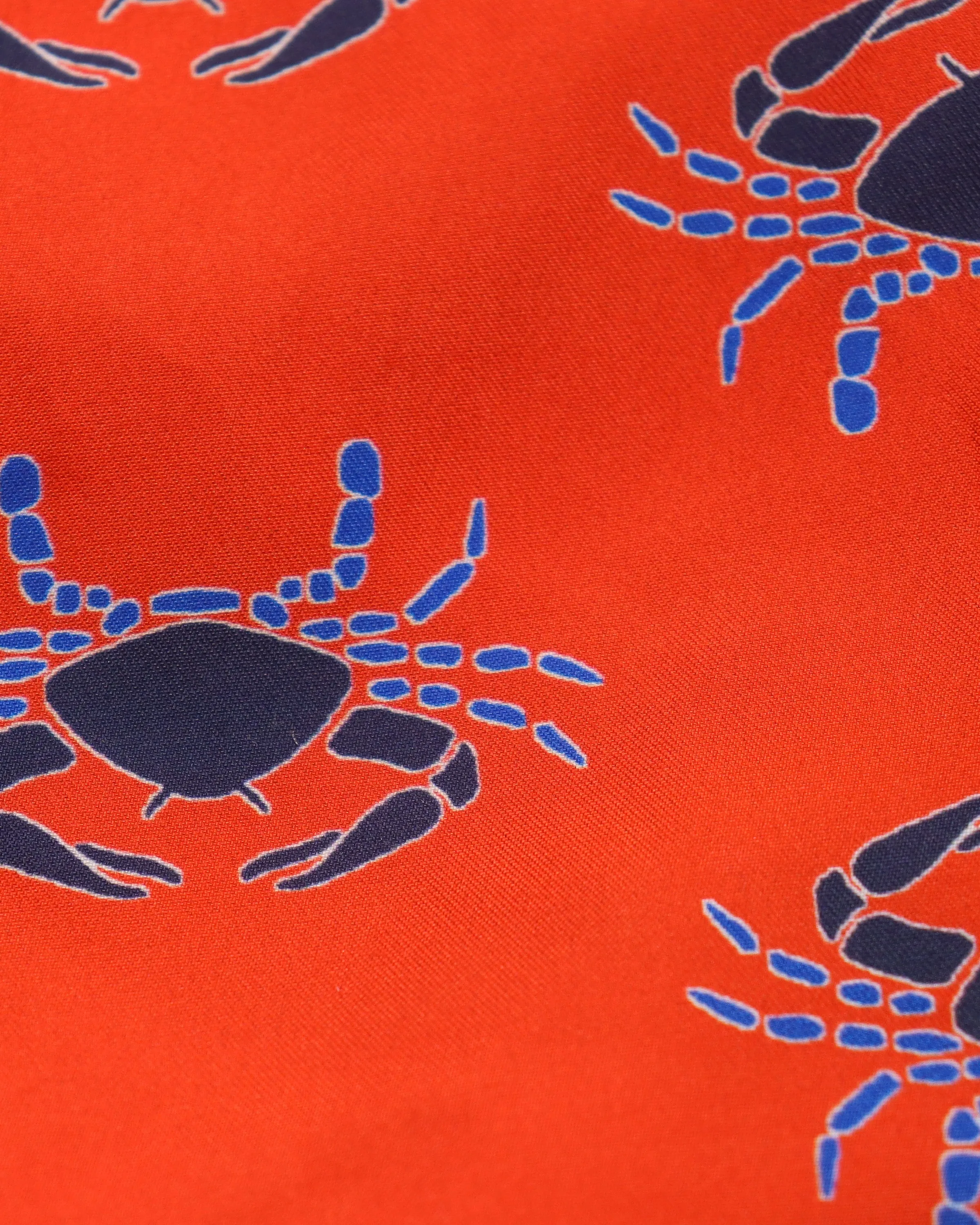 Red Orange with Black & Blue Crabs