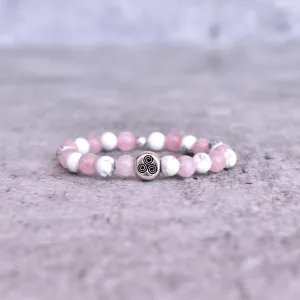 Sacred Spiral - Rose Quartz & Howlite Bracelets