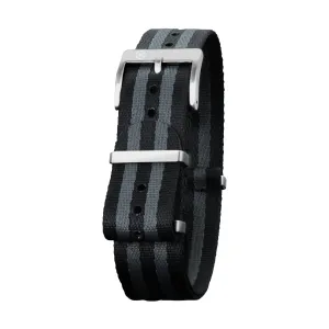 Seat-Belt Weave Nylon DEFSTAN Strap, Black, Grey & Black, 20mm