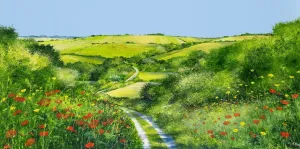 The Poppy Path Hand Embellished Canvas by Heather Howe