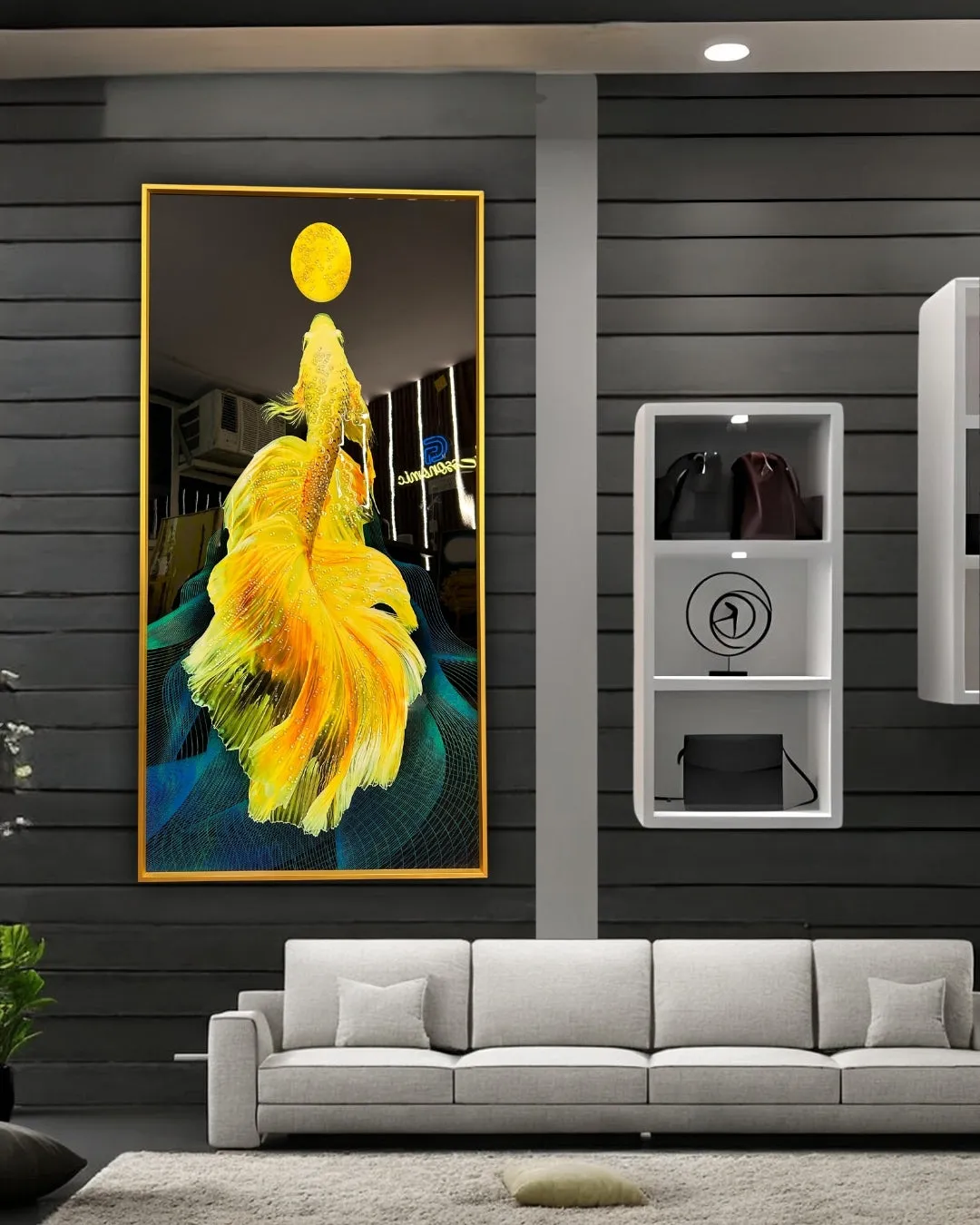 Yellow Fish crystal Painting